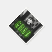 Modern Lime Green Neon Photo Afstuderen Servet (Hoek)