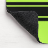 Modern Lime Green Racing Stripes met naam Muismat (Hoek)