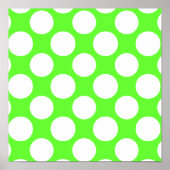 Modern Lime Green White Polka Dots Pattern Poster (Voorkant)