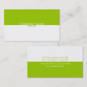 Modern Lime Green White Profile Card Visitekaartje (Voorkant / Achterkant)