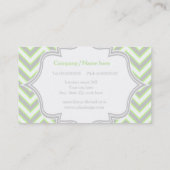 Modern lime groen, grijs chevron monogram visitekaartje (Achterkant)