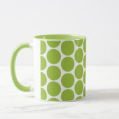 MODERN LIME GROEN, WITTE POLKA DOTS MOK (Links)