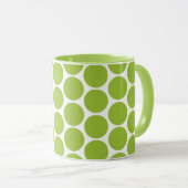 MODERN LIME GROEN, WITTE POLKA DOTS MOK (Voorkant rechts)
