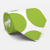 MODERN LIME GROEN, WITTE POLKA DOTS STROPDAS (Opgerold)