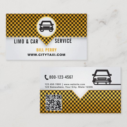Modern Limo & Car Service Logo Design Visitekaartje (Voorkant / Achterkant)