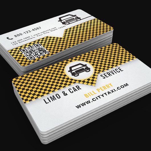 Modern Limo & Car Service Logo Design Visitekaartje