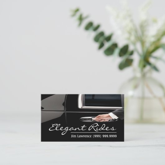 Modern Limo Driver Visitekaartje (Staand voorkant)