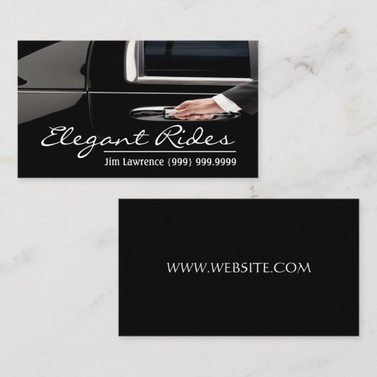 Modern Limo Driver Visitekaartje (Voorkant / Achterkant)