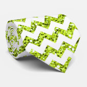 Modern Limoen Glitter Chevron Zig Za Fabric Mannen Stropdas (Opgerold)