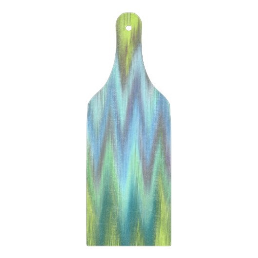 Modern Limoen Turquoise Ikat Chevron Zigzag Snijplank (Voorkant)