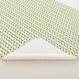 Modern limoengroen Paarse geometrische patroon Sherpa Deken
