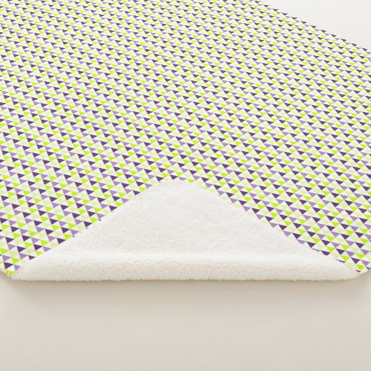 Modern limoengroen Paarse geometrische patroon Sherpa Deken (3/4)