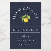 Modern Limoncello Blauw Mini Drank Label Wijn Etiket (Enkel label)