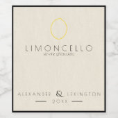 Modern Limoncello Bruiloft Favor Flessenlabel | Wijn Etiket (Enkel label)