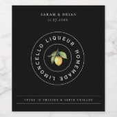 Modern Limoncello Liqueur Logo Beverage Label Wijn Etiket (Enkel label)