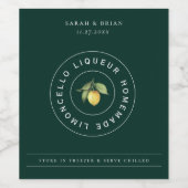 Modern Limoncello Liqueur Logo Beverage Label Wijn Etiket (Enkel label)