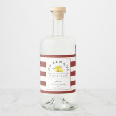 Modern Limoncello Rustic Red Stripe Likeurfles Etiket (Voorkant)