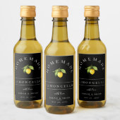 Modern Limoncello Zwart Mini Drank Label Wijn Etiket (Flessen)