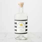 Modern Limoncello Zwart Streep Drank Label Likeurfles Etiket (Voorkant)