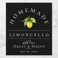 Modern Limoncello Zwarte Dranklabel