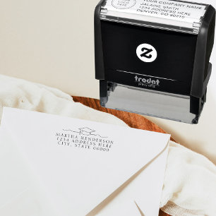 Modern Line Art Afstuderen retour adres stempel