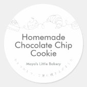 Modern Line Art Bakery Product Name Ronde Sticker (Voorkant)