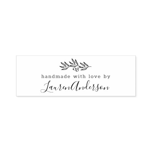 Modern Line Art Berries Handgemaakt met Liefde doo Zelfinktende Stempel (Design)