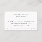 Modern Line Art Feminine Floral Green Visitekaartje (Achterkant)