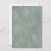 Modern Line Art Floral Green Wedding Invite Kaart (Achterkant)