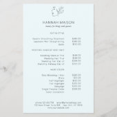 Modern, Line Art, Vrouw, Blad, Salon, Prijslijst Flyer (Voorkant)