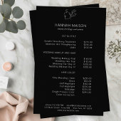 Modern, Line Art, Vrouw, Blad, Salon, Prijslijst Flyer