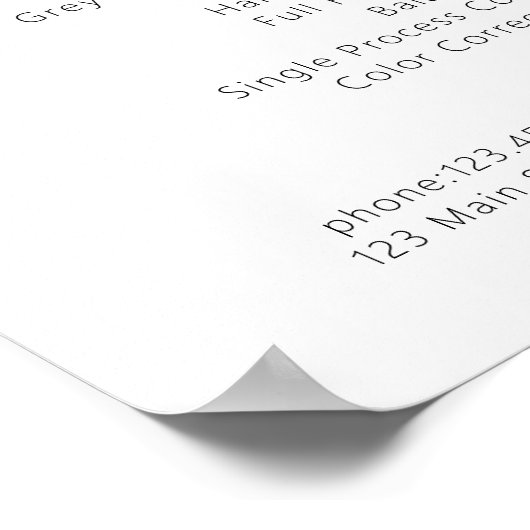 Modern, Line Art, Vrouw, Blad, Salon, Prijslijst Poster (Hoek)