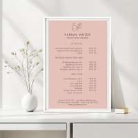 Modern, Line Art, Vrouw, Blad, Salon, Prijslijst