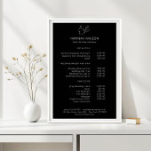 Modern, Line Art, Vrouw, Blad, Salon, Prijslijst Poster