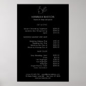 Modern, Line Art, Vrouw, Blad, Salon, Prijslijst Poster (Voorkant)