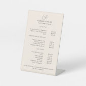 Modern, Line Art, Vrouw, Blad, Salon, Prijslijst Reclamebord Met Voetstuk (Voorkant)