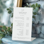 Modern, Line Art, Vrouw, Blad, Salon, Prijslijst Reclamebord Met Voetstuk