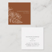 Modern Line Drawing Terra Cotta Vierkante Visitekaartje (Voorkant / Achterkant)