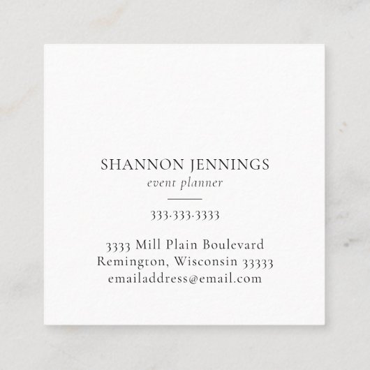 Modern Line Drawing Terra Cotta Vierkante Visitekaartje (Achterkant)