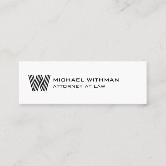 MODERN LINE MONOGRAM BUSINESS LOGO MINI VISITEKAARTJE (Voorkant)