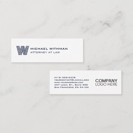 MODERN LINE MONOGRAM  BUSINESS LOGO  MINI VISITEKAARTJE (Voorkant / Achterkant)