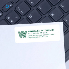 MODERN LINE MONOGRAM CORPORATE LAWYER ACCOUNTANT ETIKET