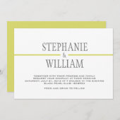 Modern Line Wedding Kaart in Limoen (Voorkant / Achterkant)