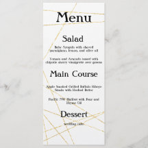 Modern Line Wedding Menu Flat Kaart