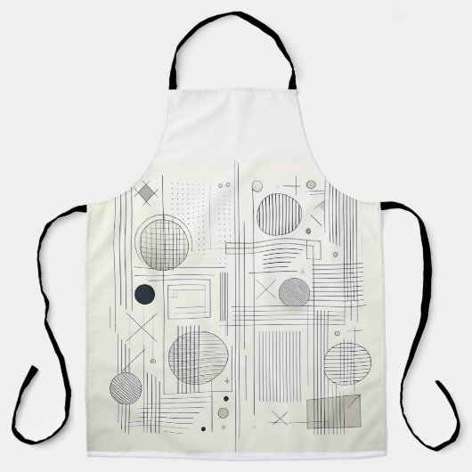 Modern Linear Geometry Apron Schort (Voorkant)
