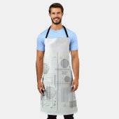 Modern Linear Geometry Apron Schort (Gedragen)