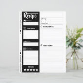 Modern Lined Recipe Pages (Letter Format Sheet)  (Staand voorkant)