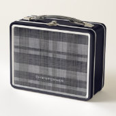 Modern Linen Pset Pattern met naam - zwart grijs (Voorkant)