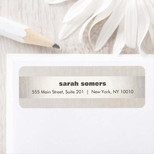 Modern Linen Silver Elegant Striped Address Label (Insitu)