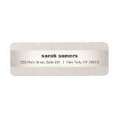 Modern Linen Silver Elegant Striped Address Label (Voorkant)